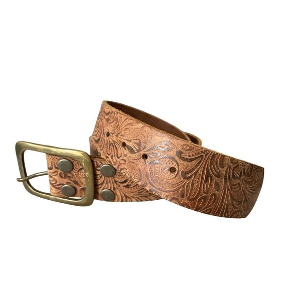 COWBOYS BELT LEATHER HANDMADE BELT BUCKLE SIZE 85 Argentinian, SIZE 30/32 USA - Picture 1 of 8